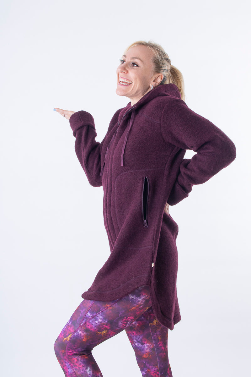 Спортно Вълнено Палтенце - 7877 plum