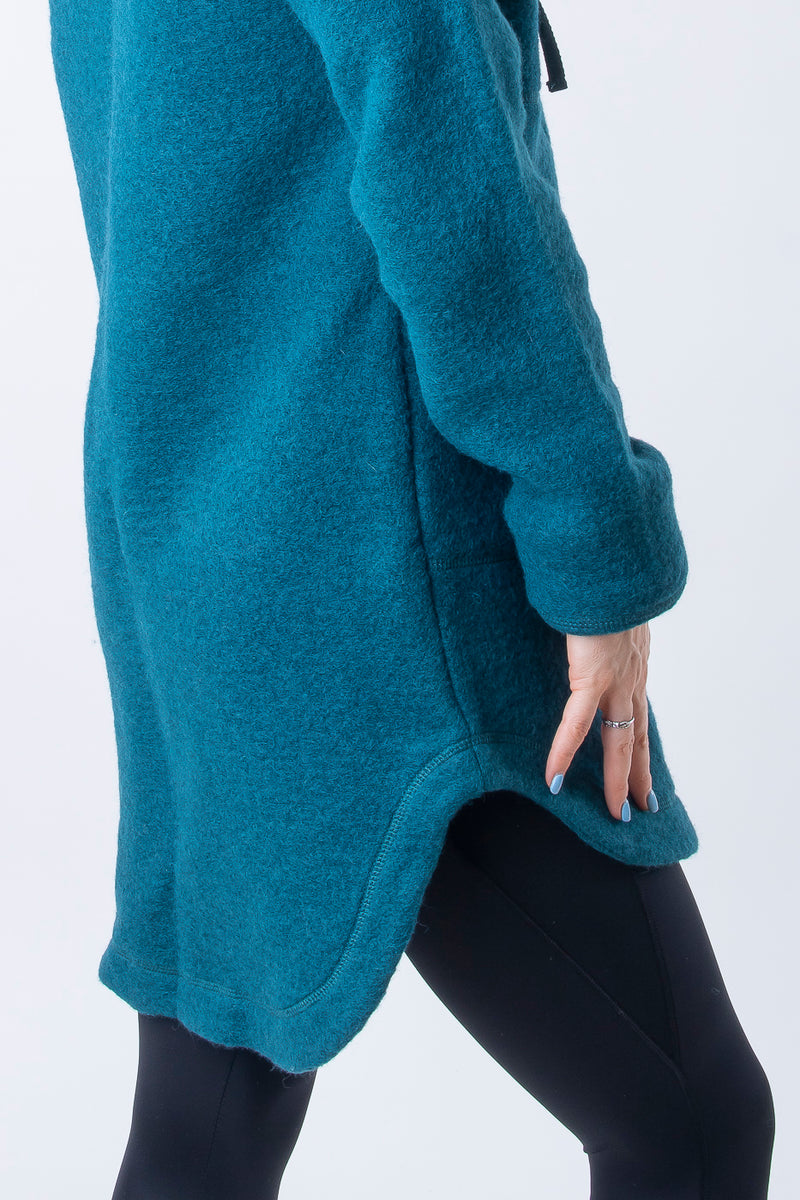 Спортно Вълнено Палтенце - 7877 петрол