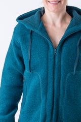 Спортно Вълнено Палтенце - 7877 петрол