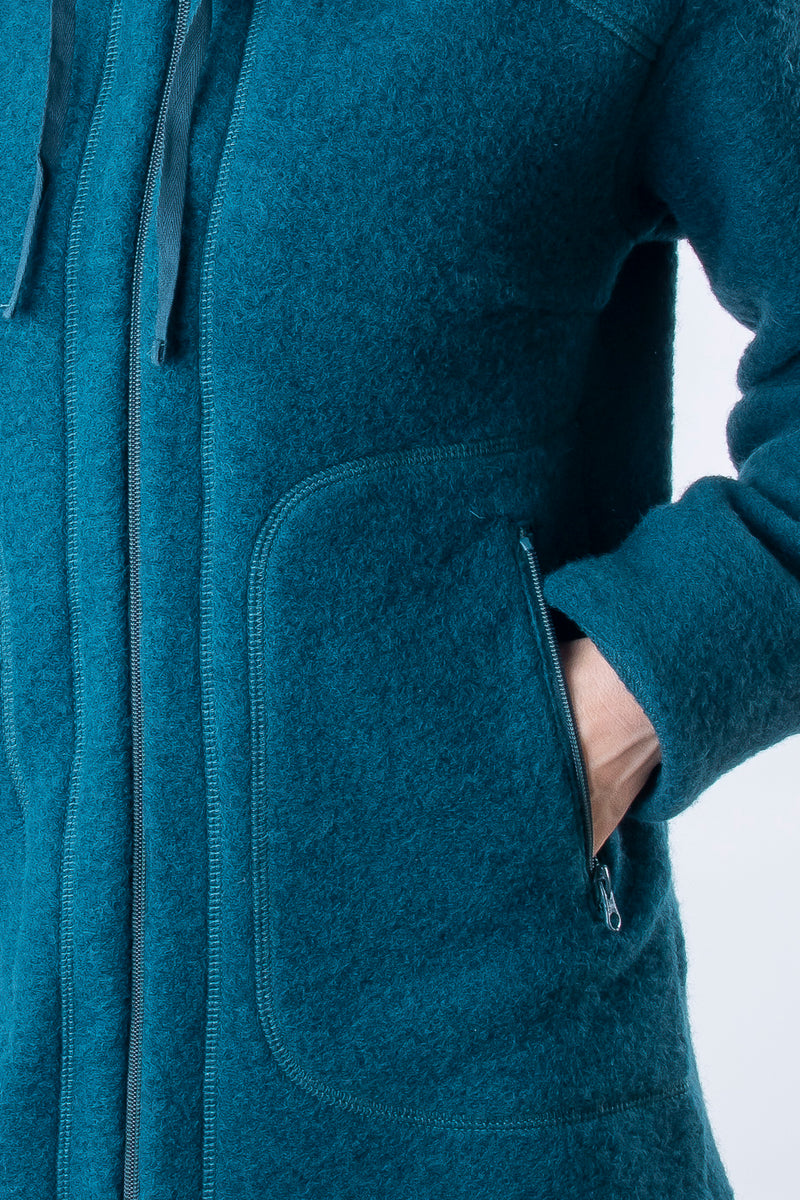 Спортно Вълнено Палтенце - 7877 петрол