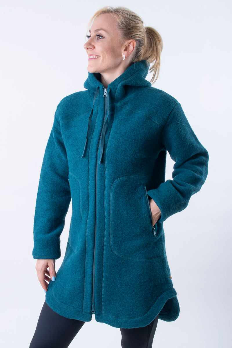 Спортно Вълнено Палтенце - 7877 петрол