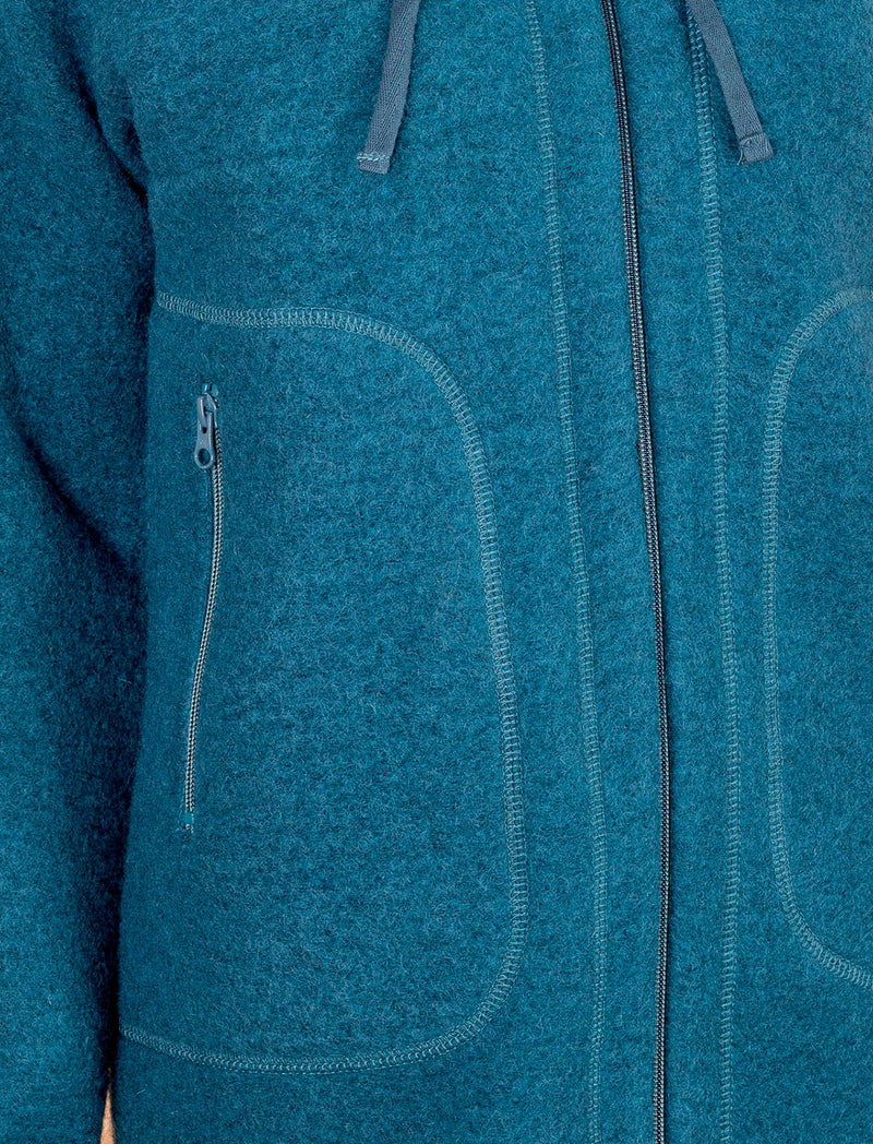 Спортно Вълнено Палтенце - 7877 петрол