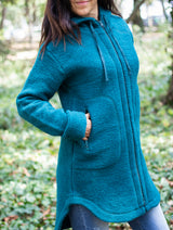 Спортно Вълнено Палтенце - 7877 петрол