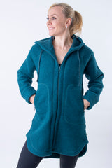 Спортно Вълнено Палтенце - 7877 петрол