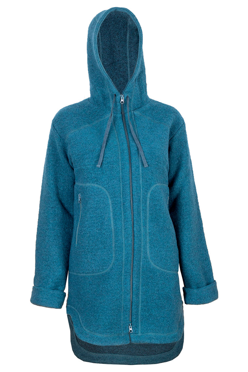 Спортно Вълнено Палтенце - 7877 петрол