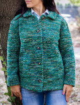 Вълнено палтенце тип сако - 8868 зелено