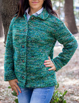 Вълнено палтенце тип сако - 8868 зелено