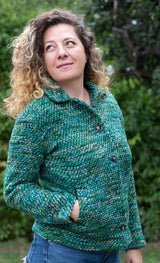 Вълнено палтенце тип сако - 8868 зелено