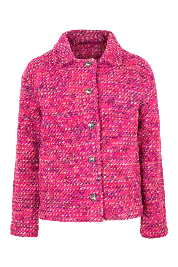 Вълнено палтенце тип сако - 8868 розово