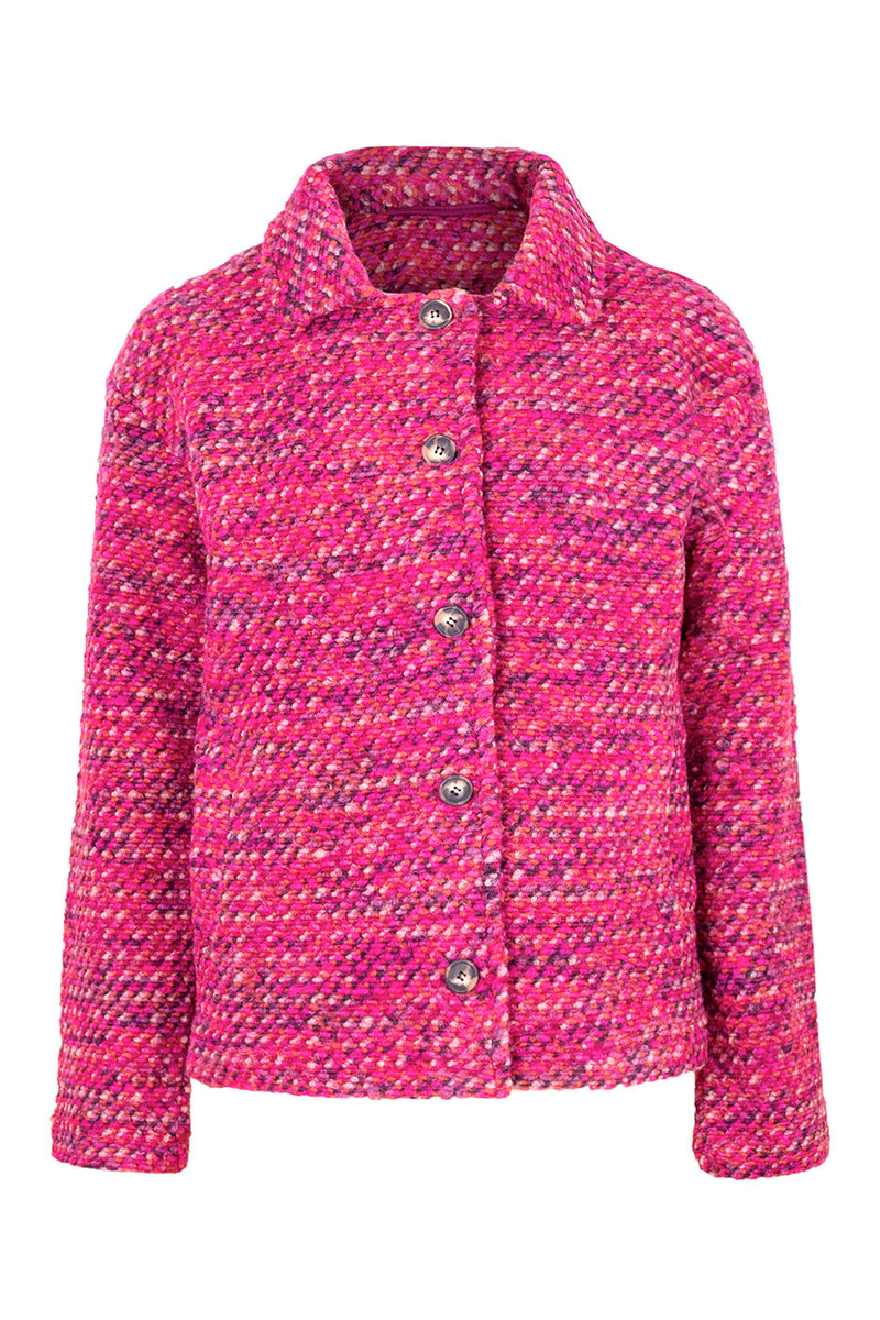 Вълнено палтенце тип сако - 8868 розово