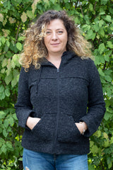 Вълнено Палтенце/Худи -8869 антрацит