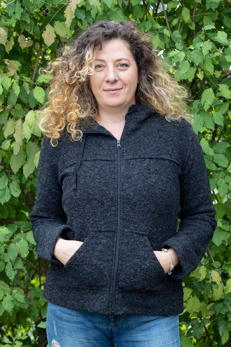 Вълнено Палтенце/Худи -8869 антрацит