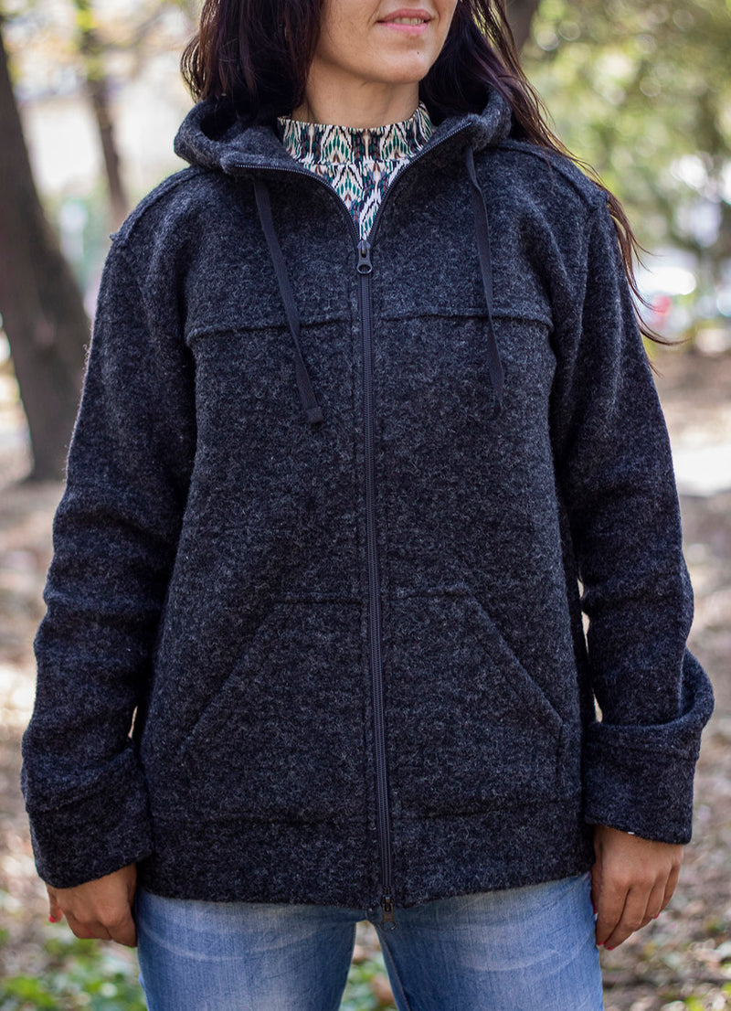 Вълнено Палтенце/Худи -8869 антрацит