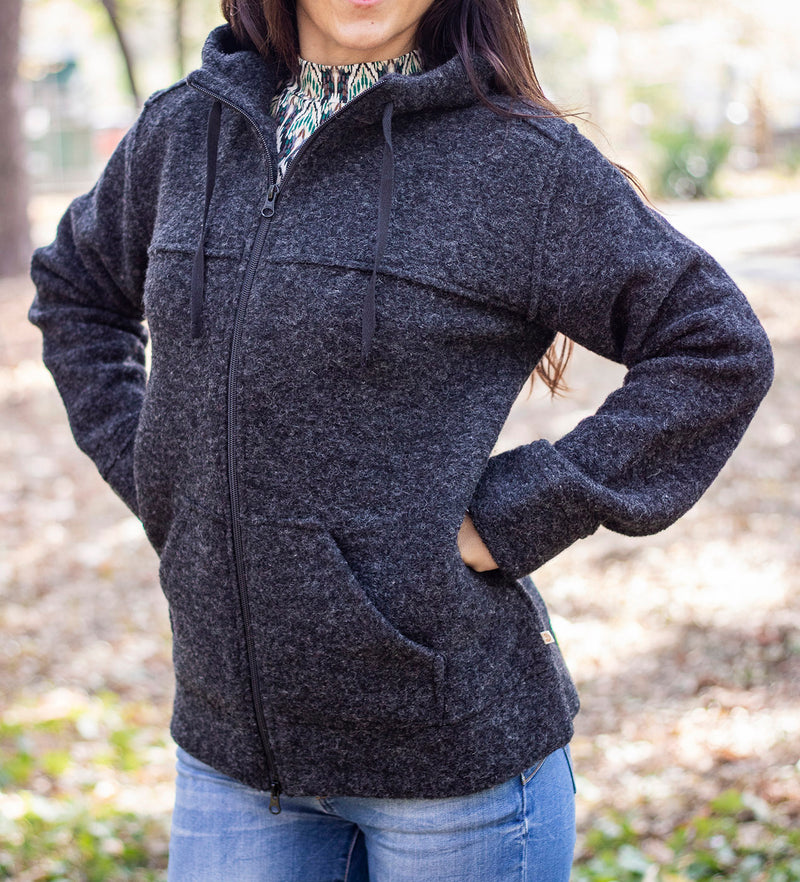 Вълнено Палтенце/Худи -8869 антрацит