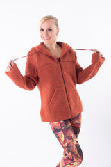 Вълнено Палтенце/Худи -8869 оранж