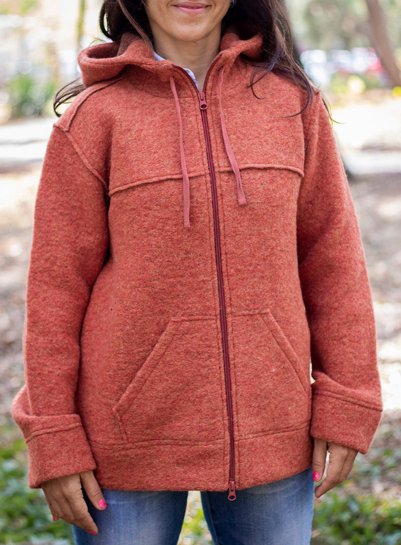 Вълнено Палтенце/Худи -8869 оранж