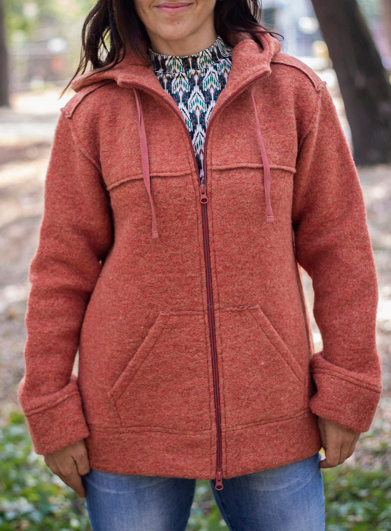 Вълнено Палтенце/Худи -8869 оранж