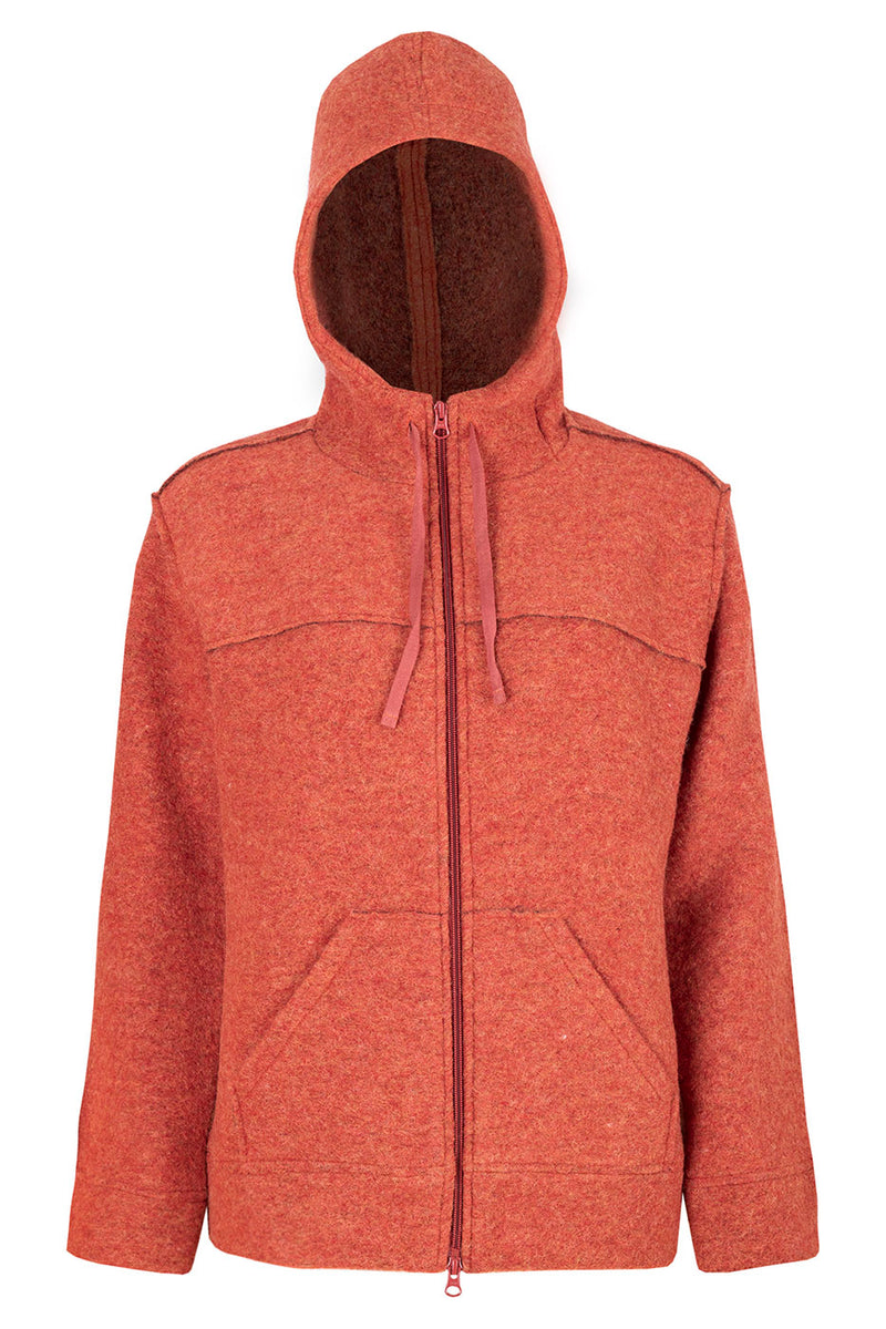 Вълнено Палтенце/Худи -8869 оранж