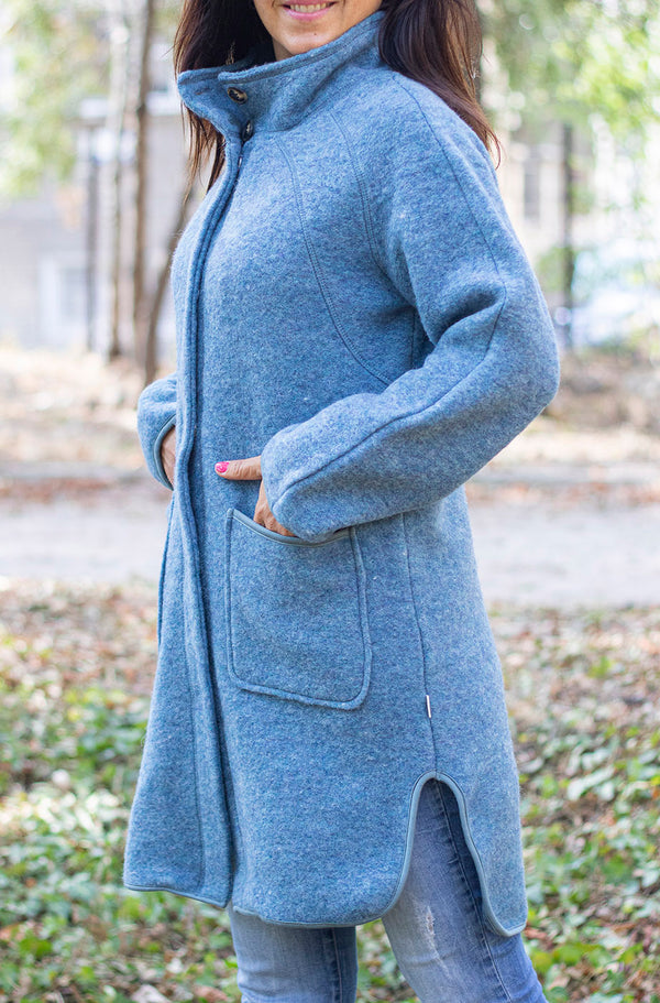 Вълнено Палтенце -8873 небесно