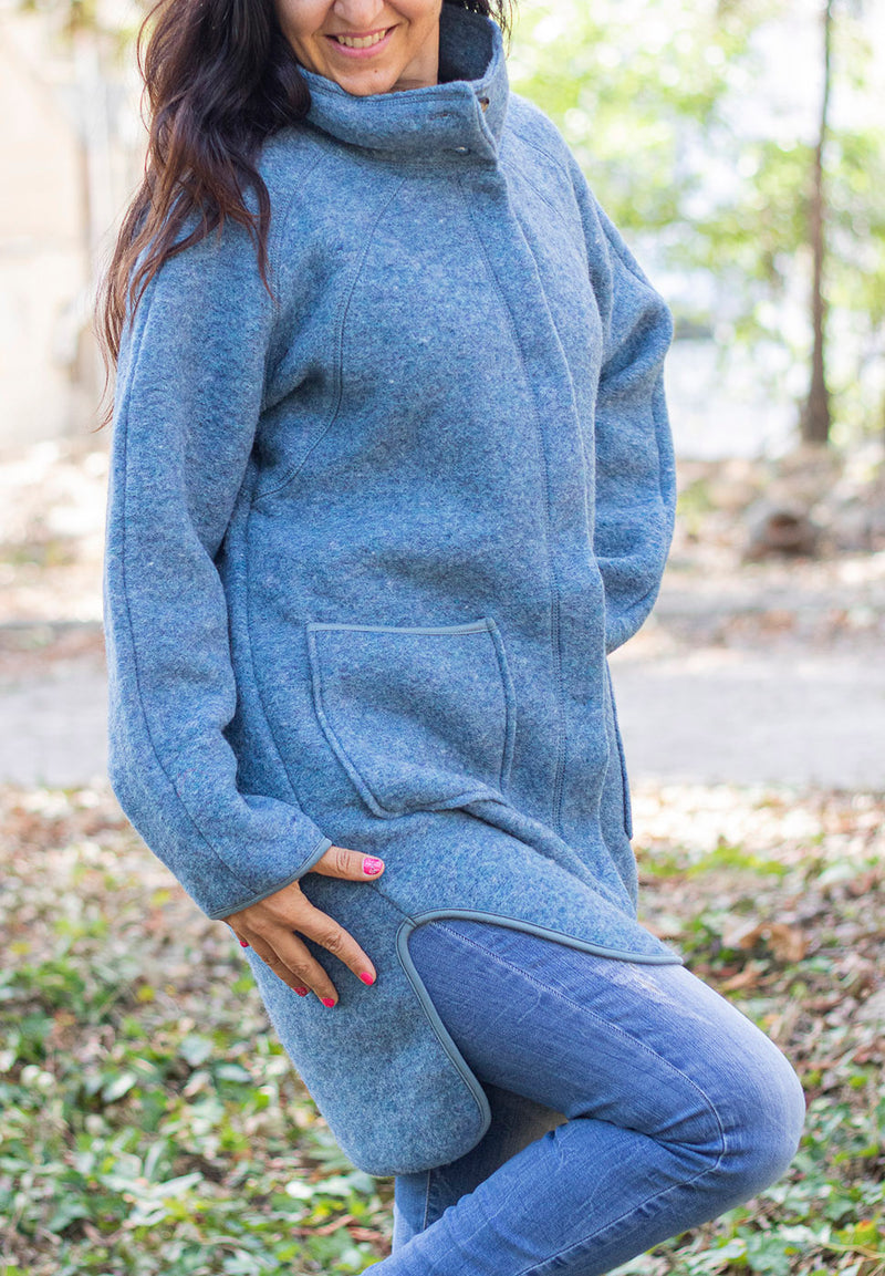 Вълнено Палтенце -8873 небесно