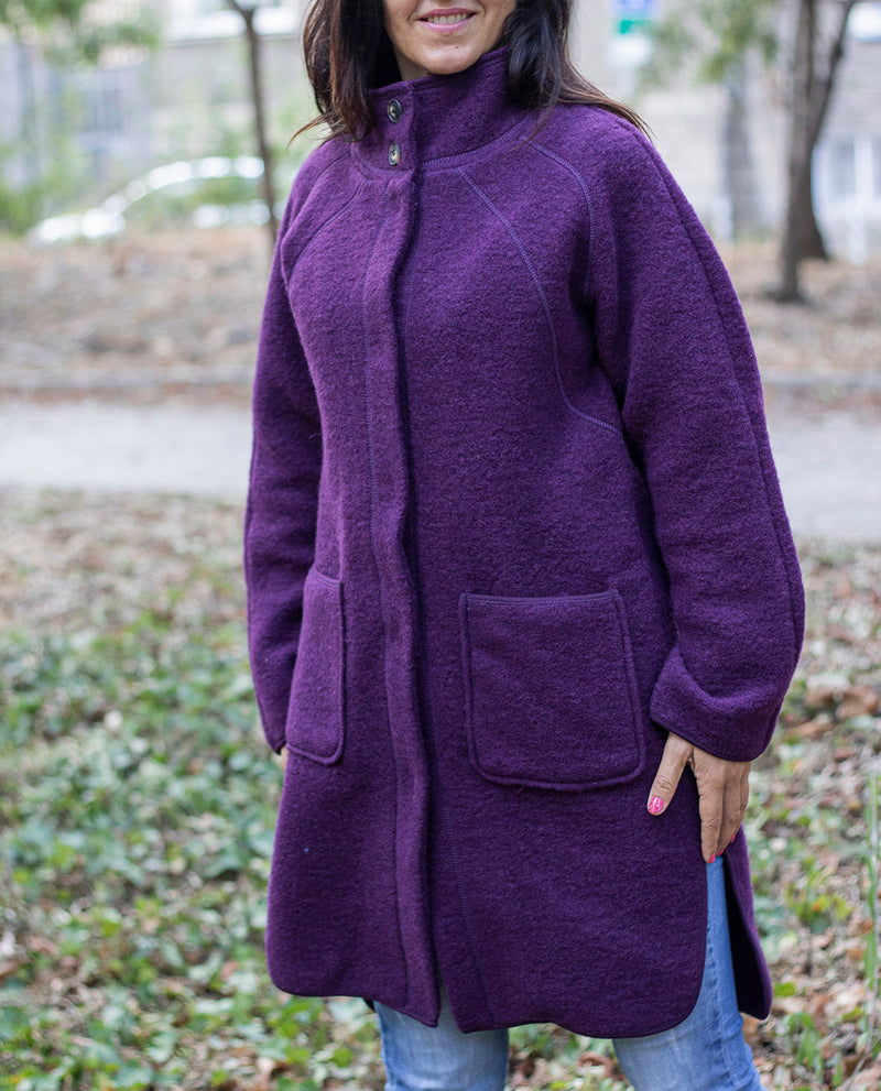 Вълнено Палтенце -8873 лила