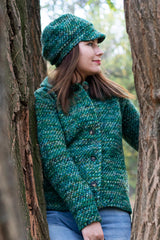 Вълнена шапка DESS - Зелено букле