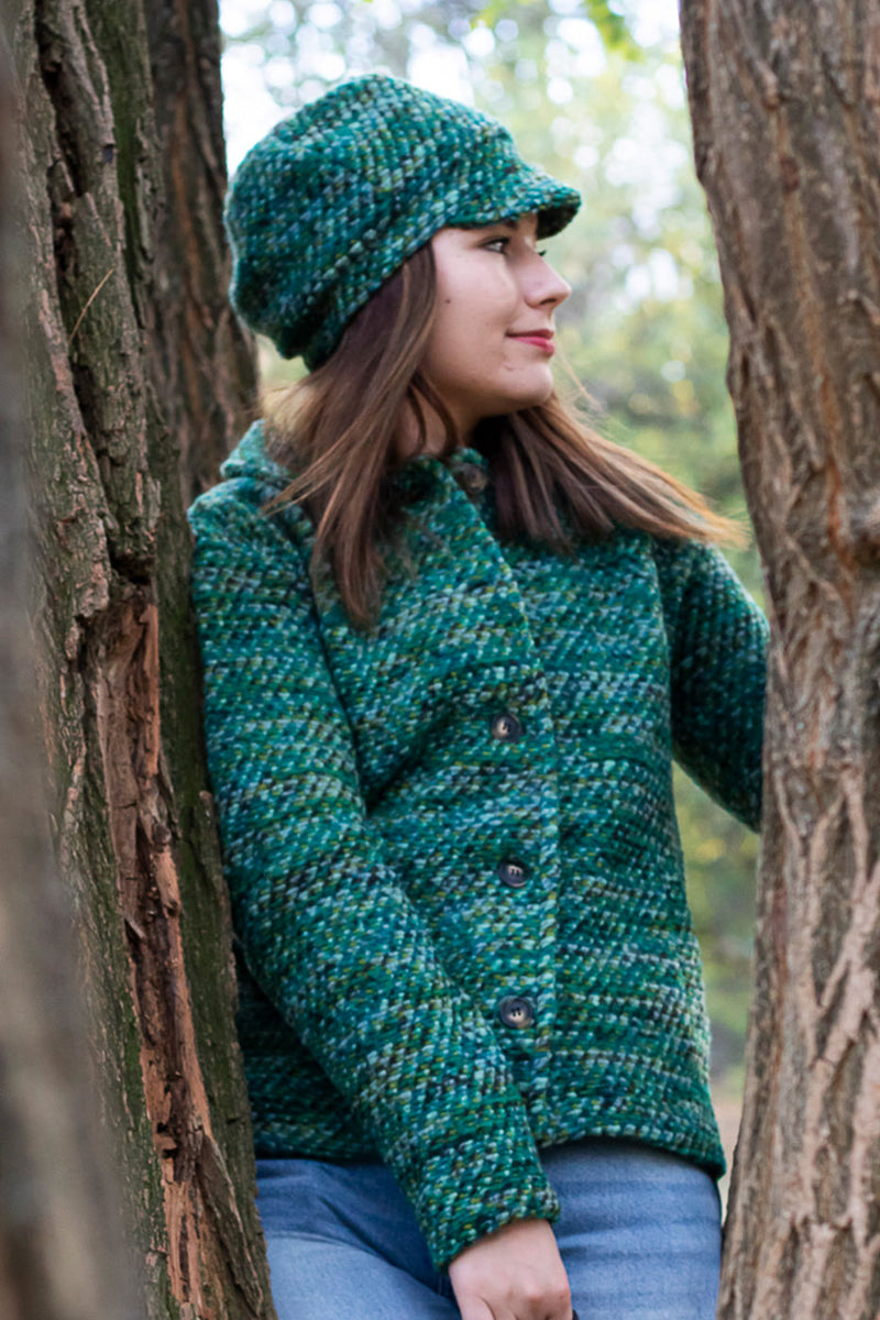 Вълнена шапка DESS - Зелено букле