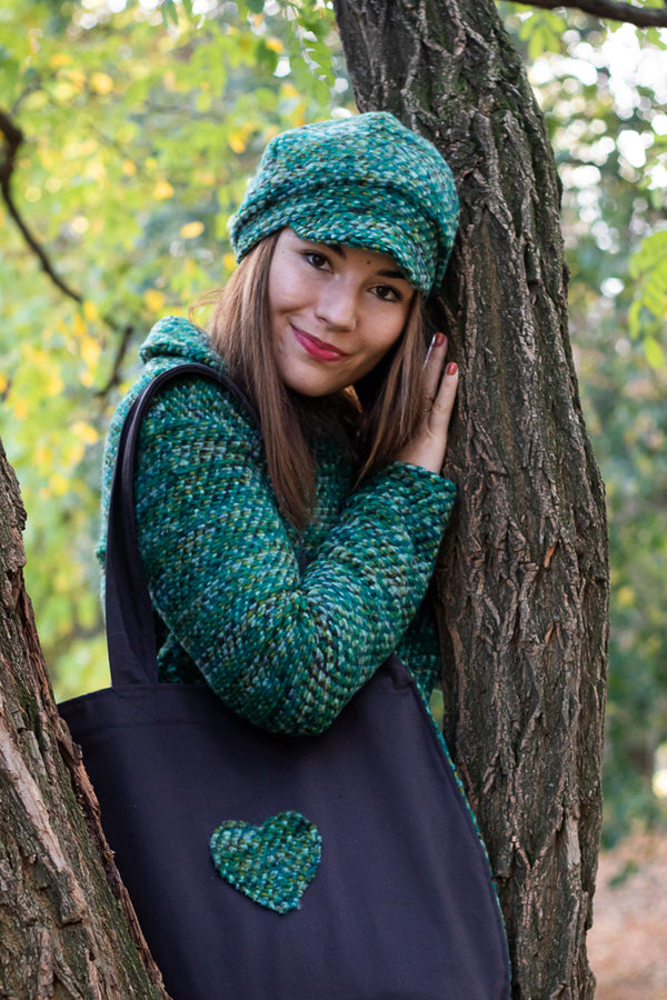 Вълнена шапка DESS - Зелено букле