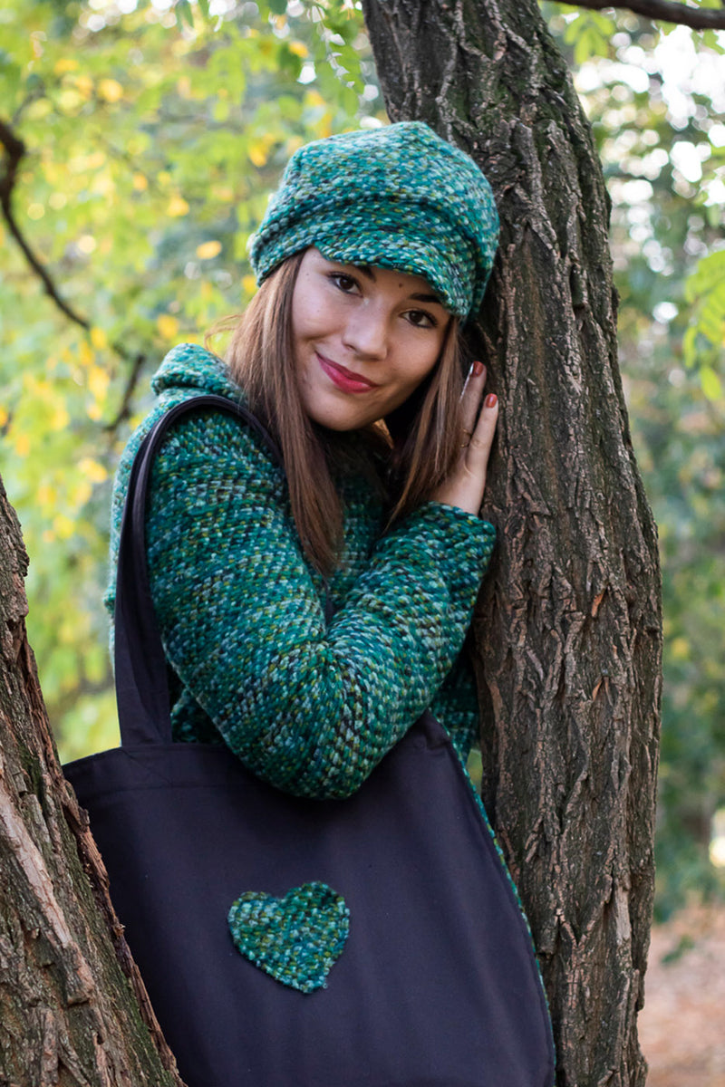 Вълнена шапка DESS - Зелено букле