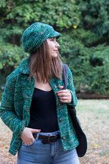 Вълнена шапка DESS - Зелено букле