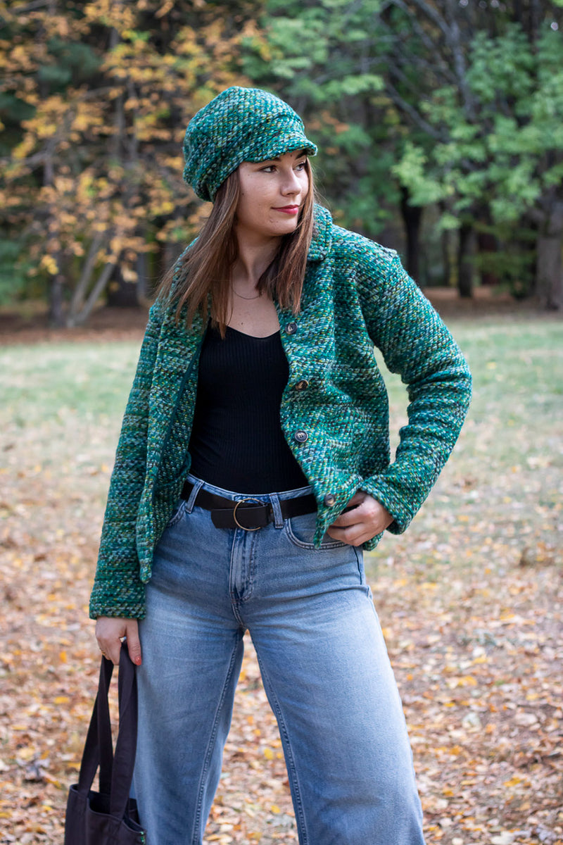 Вълнена шапка DESS - Зелено букле