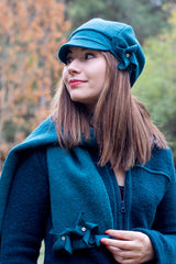 Вълнена шапка DESS - петрол