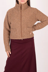 Късо яке от ВЪЛНА - Нежен беж