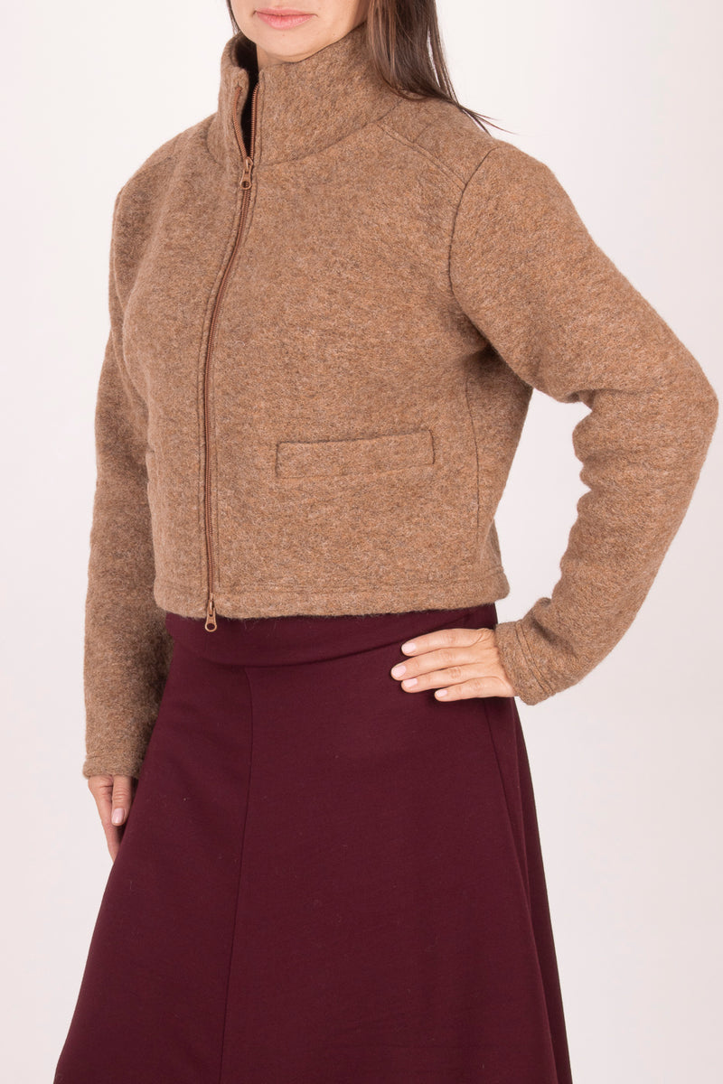 Комплект Късо яке + Елек - Нежен Беж