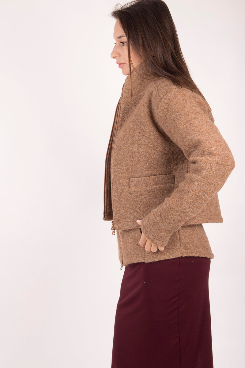 Комплект Късо яке + Елек - Нежен Беж