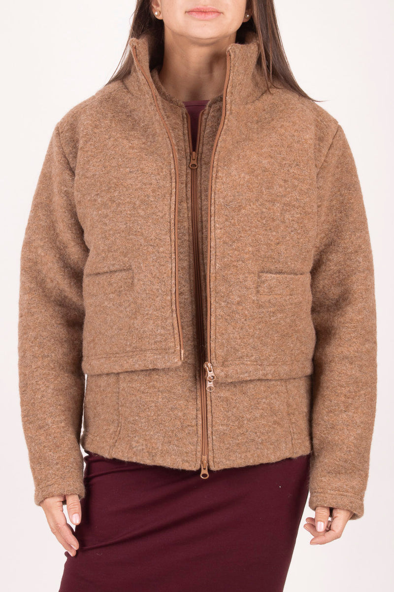 Комплект Късо яке + Елек - Нежен Беж