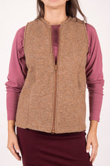 Класически елек с цип - Нежен беж