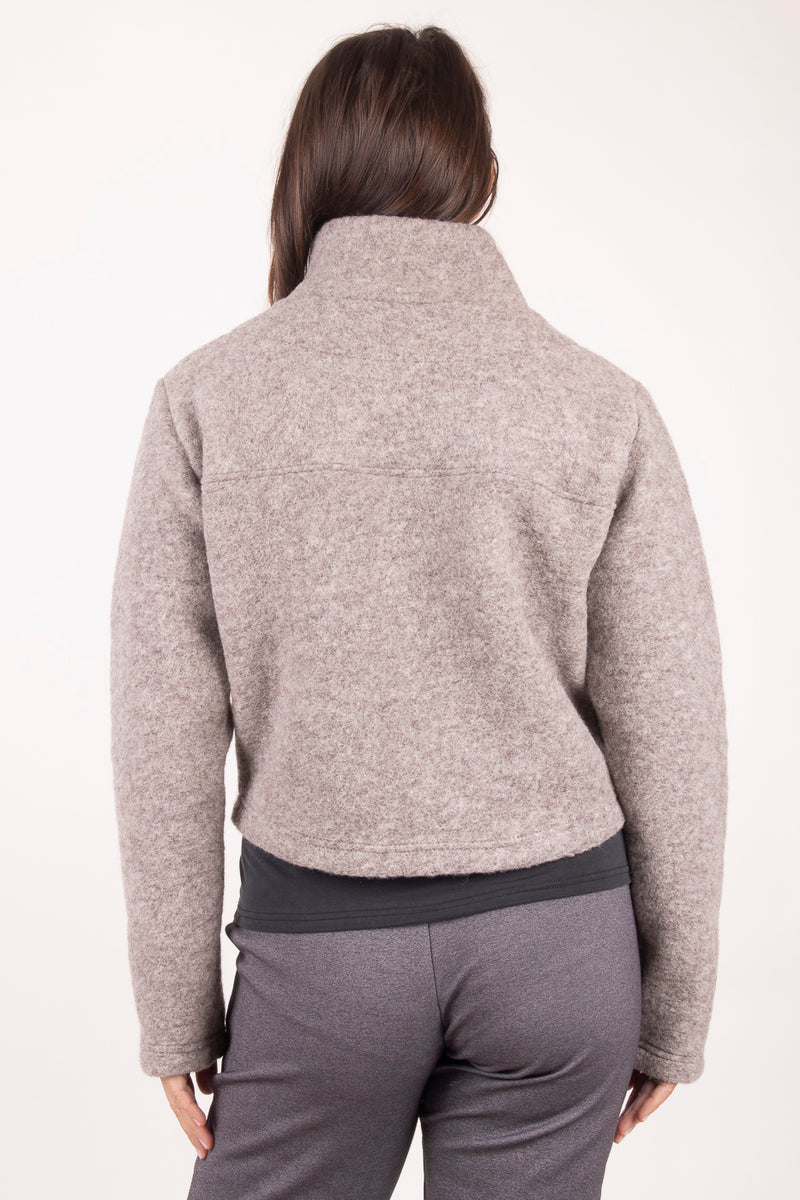 Късо яке от ВЪЛНА - Светло сиво