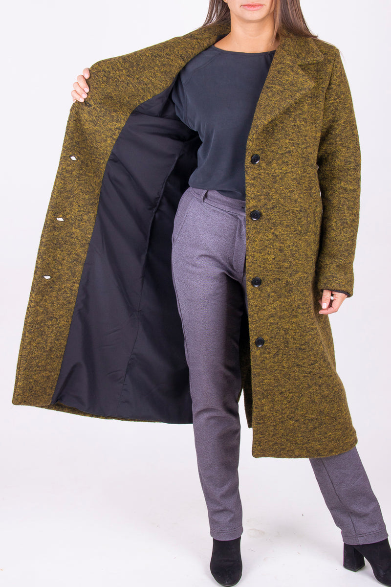 ВЪЛНЕНО ПАЛТО Нона - Зелено