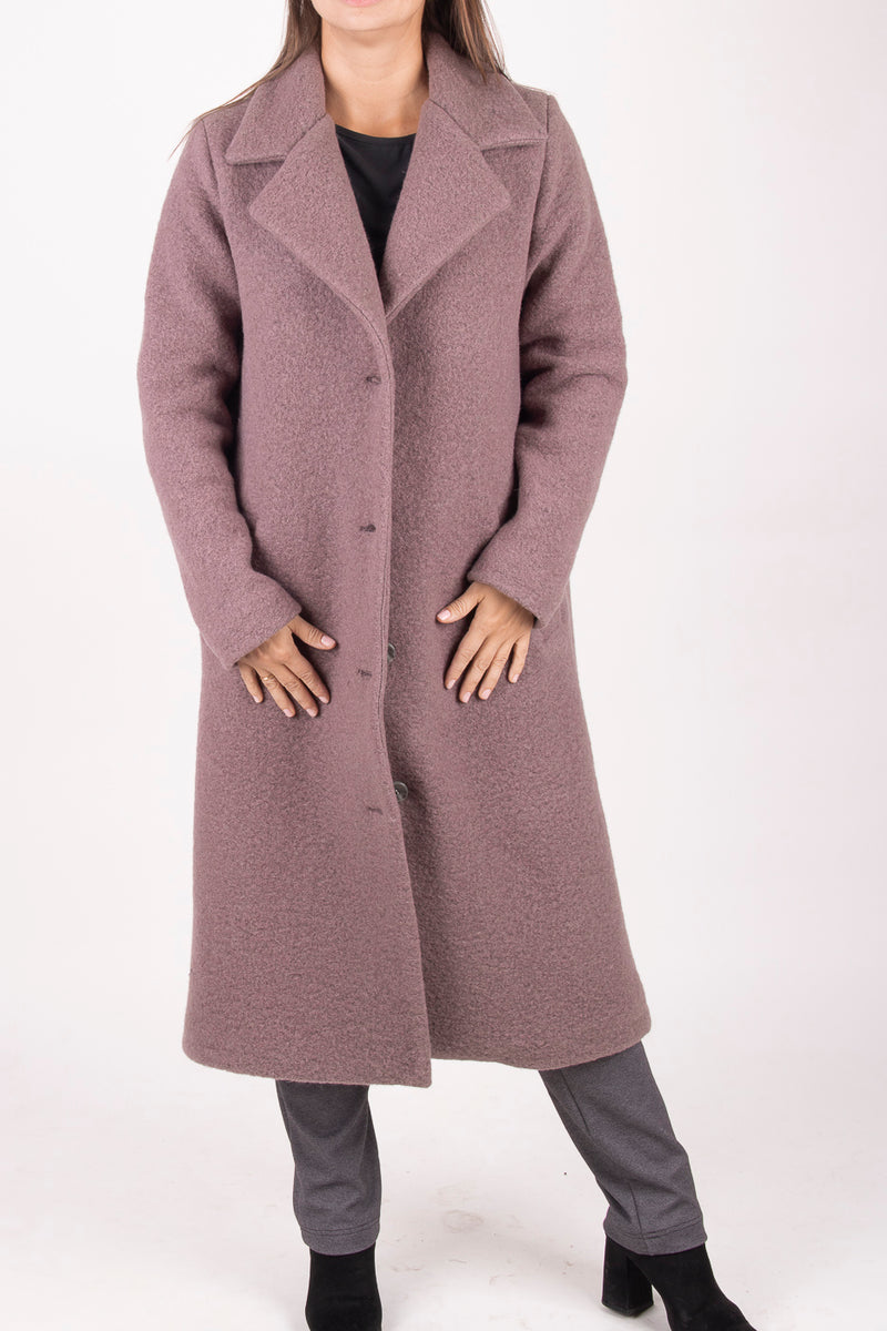 ВЪЛНЕНО ПАЛТО Нона - Лавандулов мъх