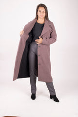 ВЪЛНЕНО ПАЛТО Нона - Лавандулов мъх