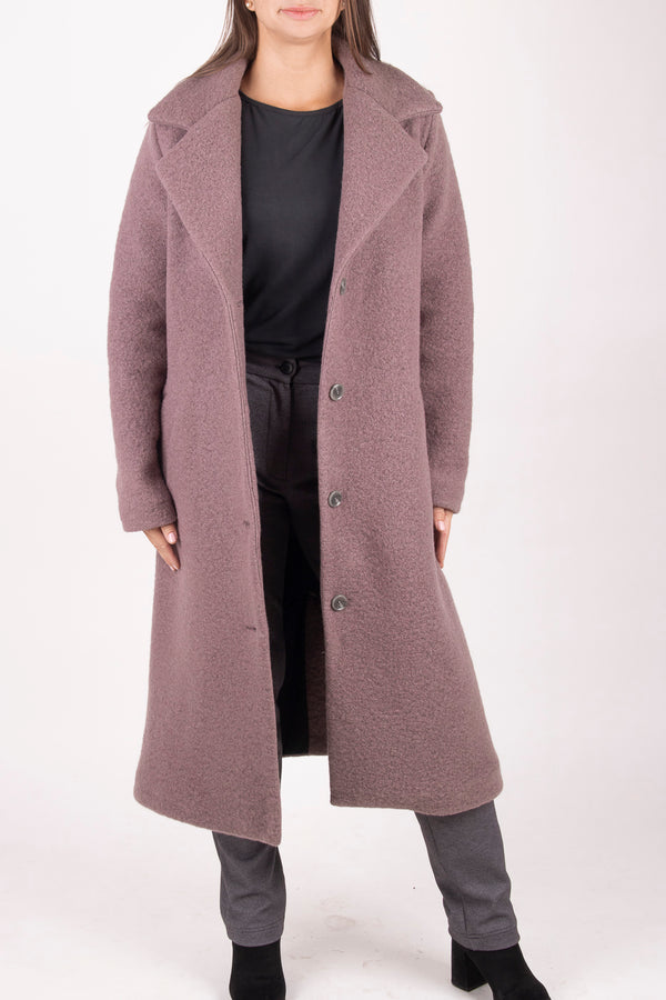 ВЪЛНЕНО ПАЛТО Нона - Лавандулов мъх