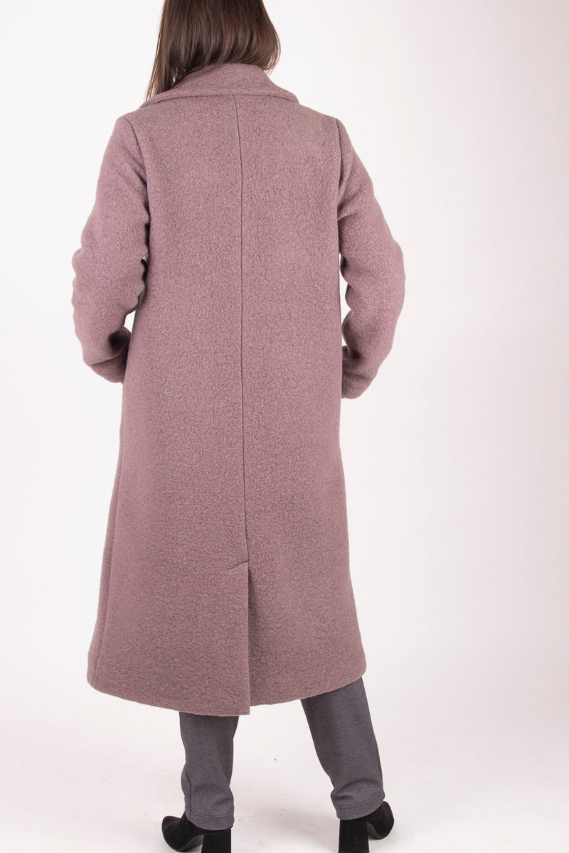 ВЪЛНЕНО ПАЛТО Нона - Лавандулов мъх