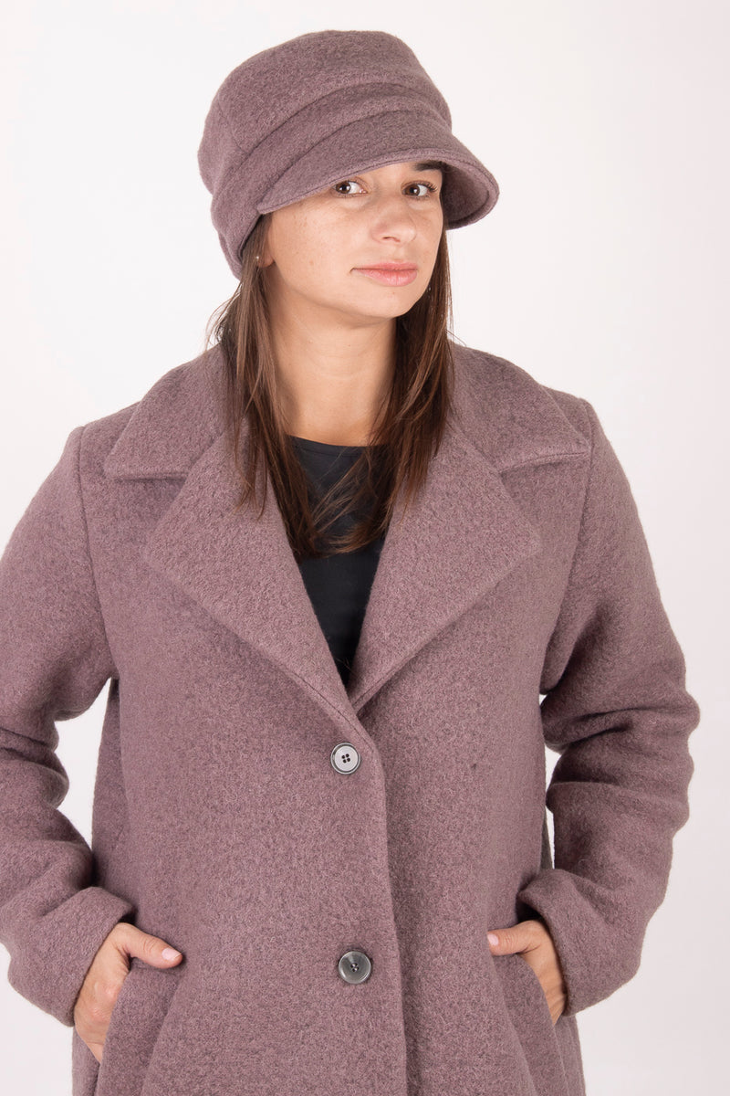 ВЪЛНЕНО ПАЛТО Нона - Лавандулов мъх