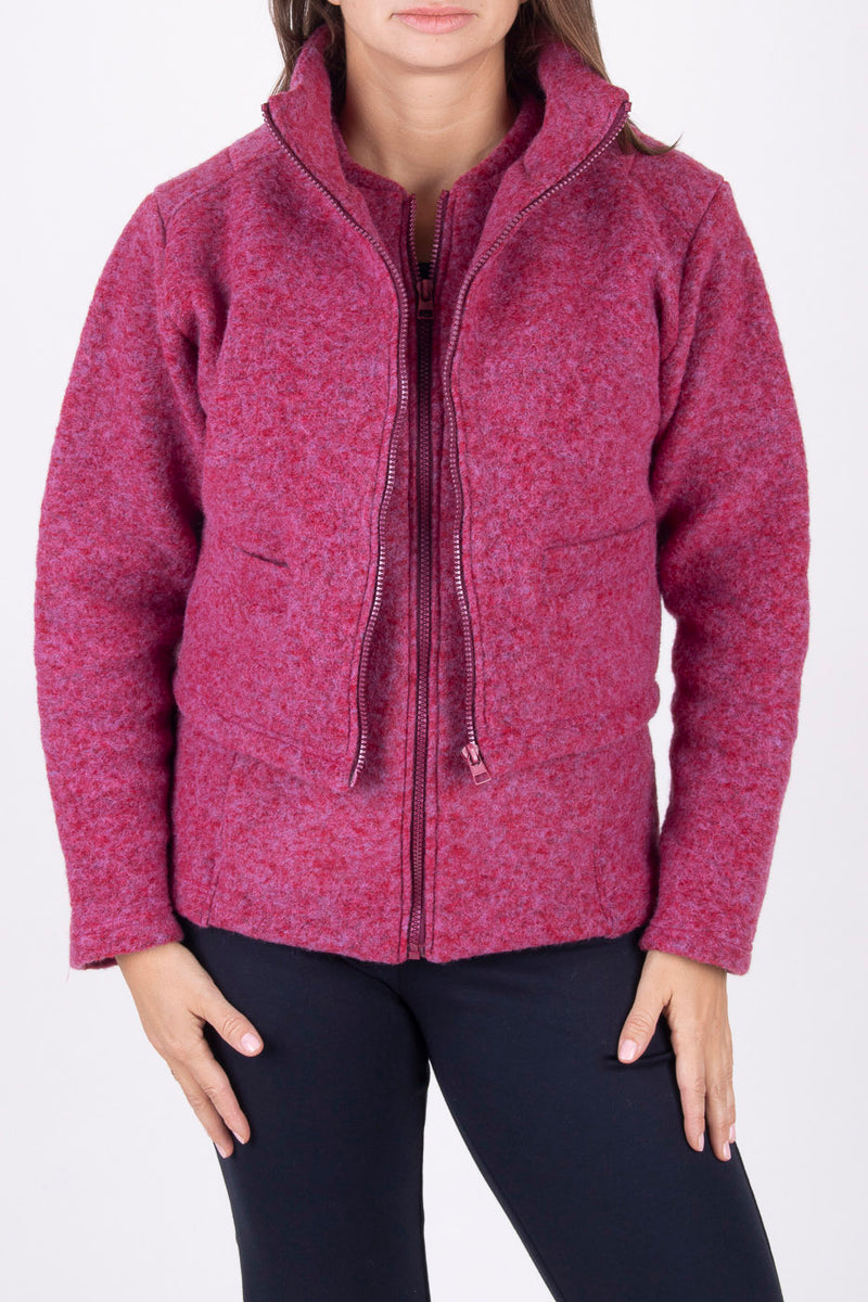 Късо яке от ВЪЛНА - Розов меланж