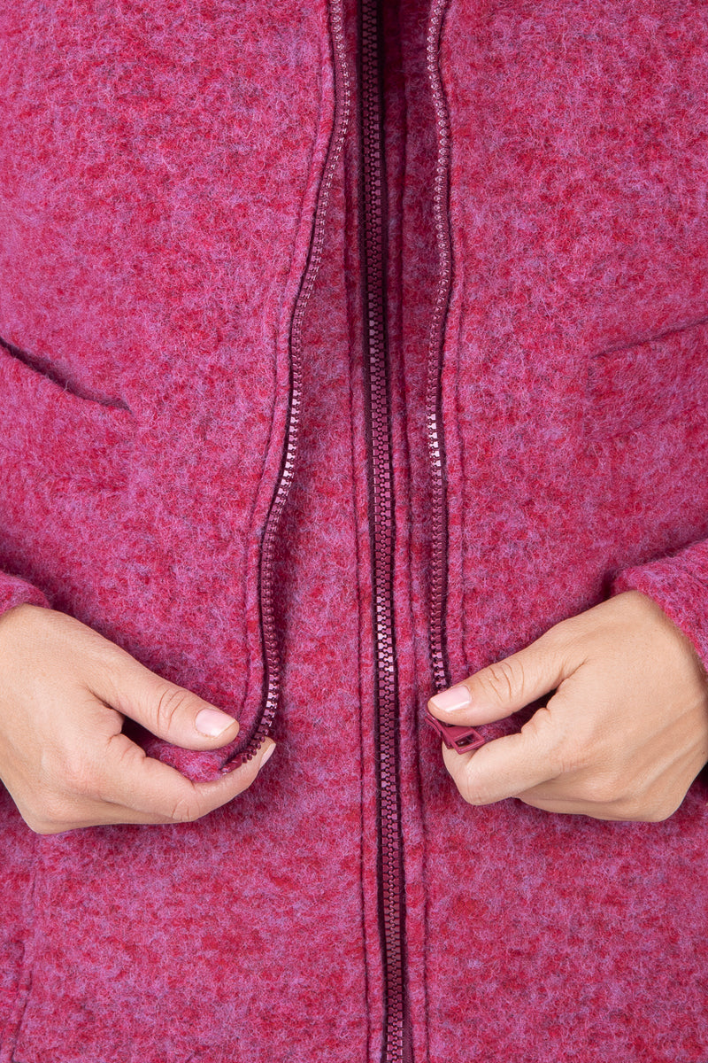 Късо яке от ВЪЛНА - Розов меланж