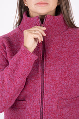 Късо яке от ВЪЛНА - Розов меланж