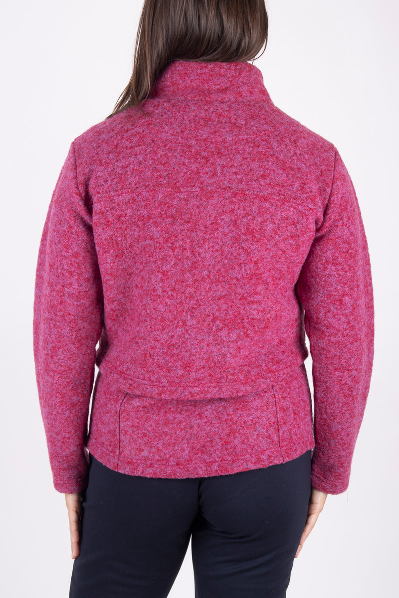 Късо яке от ВЪЛНА - Розов меланж