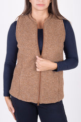 Класически елек с цип - Нежен беж